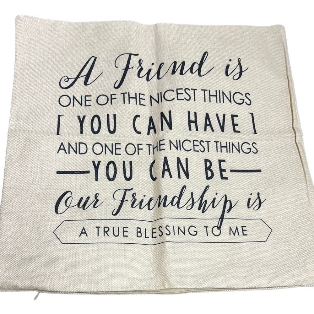 Friendship Gifts Decorative Throw Pillow Covers 17. 5” X 17.5” Friendship Quote